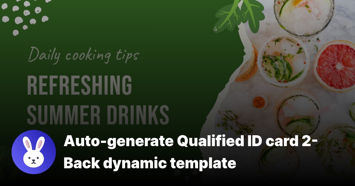 ID card 2-Back template