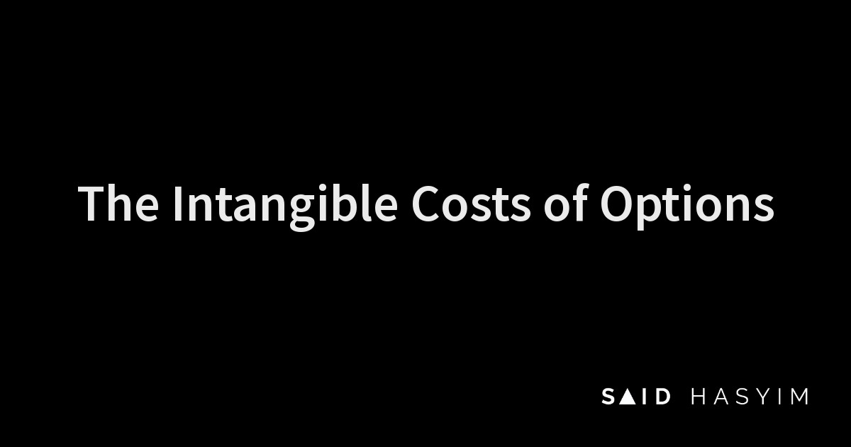 Said Hasyim - The Intangible Costs of Options