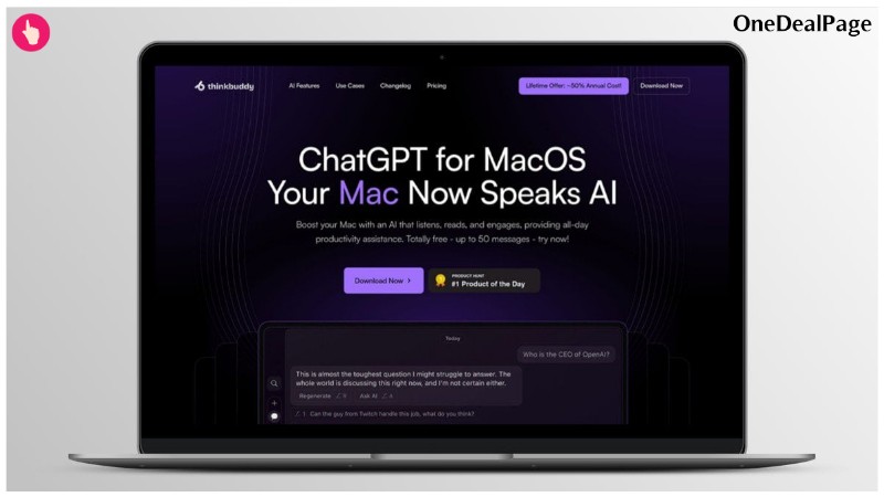 Thinkbuddy Lifetime Deal 🤖 Native ChatGPT For MacOS: Voice First AI + GPT4 Vision